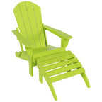 Polytrends Laguna Hdpe All Weather Outdoor Patio Foldable Adirondack Chair With Ottoman (2-Piece Set)
