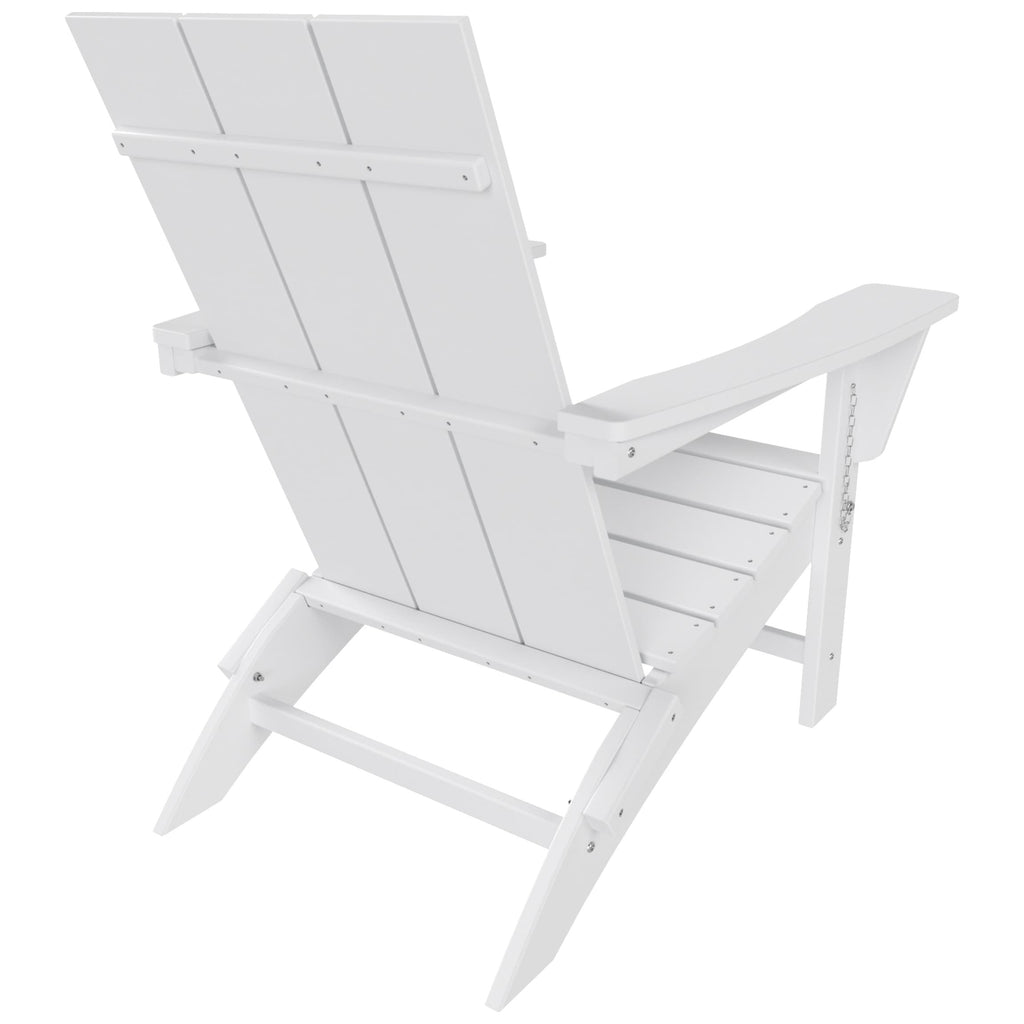 Polytrends Shoreside Modern Eco-Friendly All Weather Commercial-Residential Folding Adirondack Chair