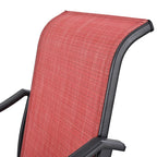 Patio Festival Outdoor Metal High Back Swivel Bar Chair (2-Pack)