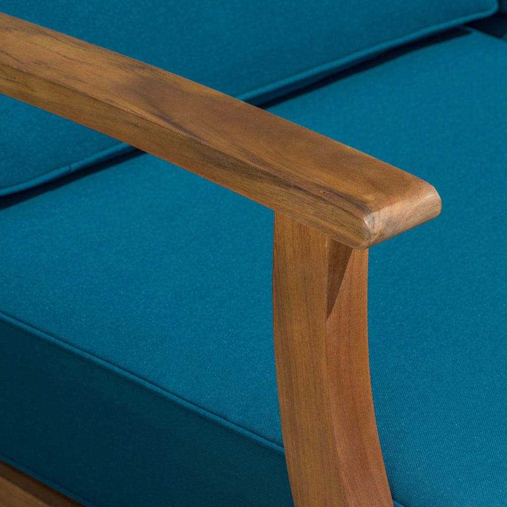 Perla Outdoor 7-piece Acacia Wood Sofa Set with Cushion by Christopher Knight Home