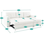 Reversible Sectional Sofa with Pull-Out Sleeper Bed, Hidden Storage Chaise, Durable Legs,