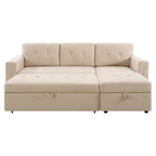 Reversible Sectional Sofa with Pull-Out Sleeper Bed, Hidden Storage Chaise, Durable Legs,