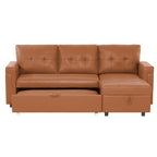 Reversible Sectional Sofa with Pull-Out Sleeper Bed, Hidden Storage Chaise, Durable Legs,