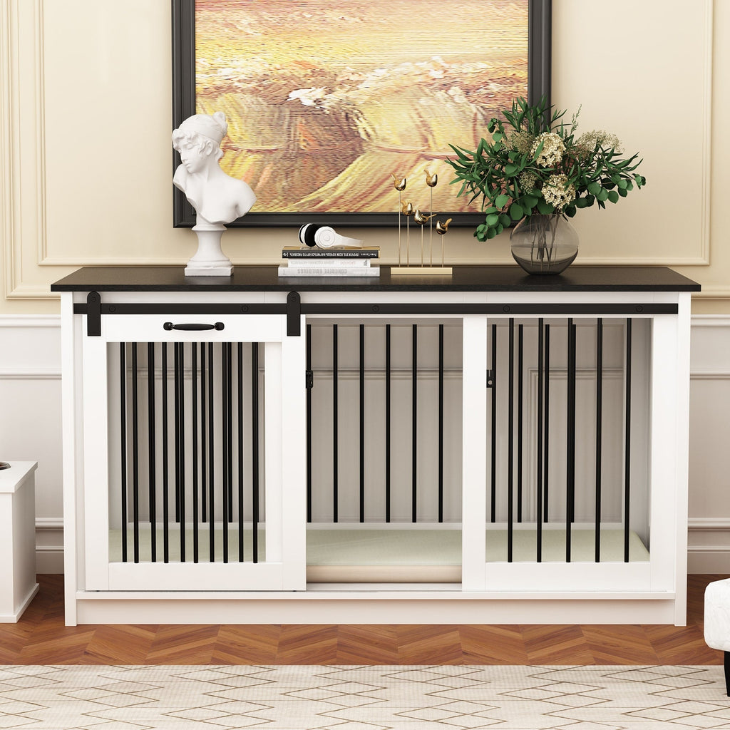 Pet Residence with Iron Tube Reinforcement Stylish & Sturdy Dog Crate