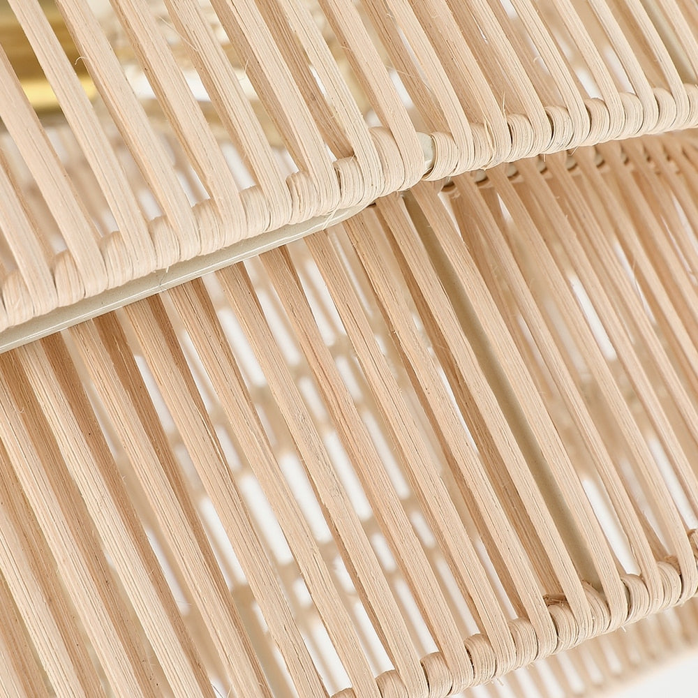 Piersan 5-Light Modern Bohemian Chandelier with Tiered Rattan Shade - 26 in. W