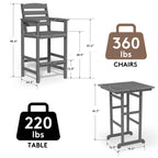 Plastic Tall adirondack Chair Set Of 3-Piece Patio Conversation Set