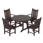 Polytrends Laguna Hdpe All Weather Outdoor Patio Dining Set with Round Table, Armchairs (5-Piece Set)
