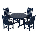 Polytrends Laguna Hdpe All Weather Outdoor Patio Dining Set with Round Table, Armchairs (5-Piece Set)