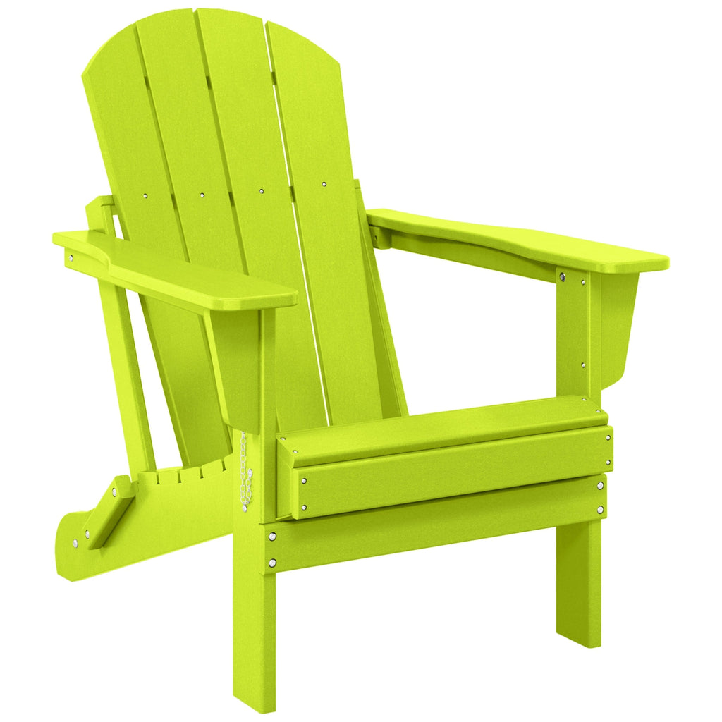 Polytrends Laguna Fade Resistant All Weather Outdoor Patio Folding Adirondack Chair