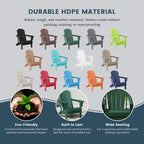 Polytrends Laguna Fade Resistant All Weather Outdoor Patio Folding Adirondack Chair