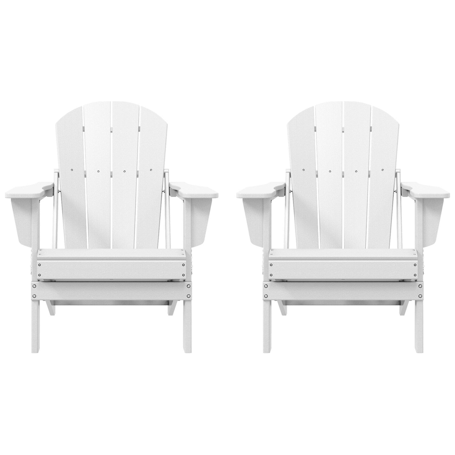 Polytrends Laguna Weather Resistant Outdoor Patio Folding Adirondack Chairs (Set of 2)