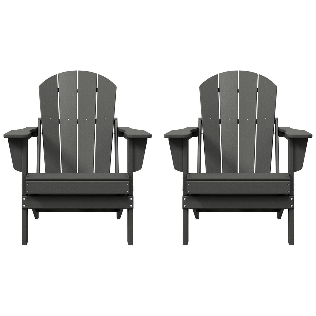 Polytrends Laguna Weather Resistant Outdoor Patio Folding Adirondack Chairs (Set of 2)