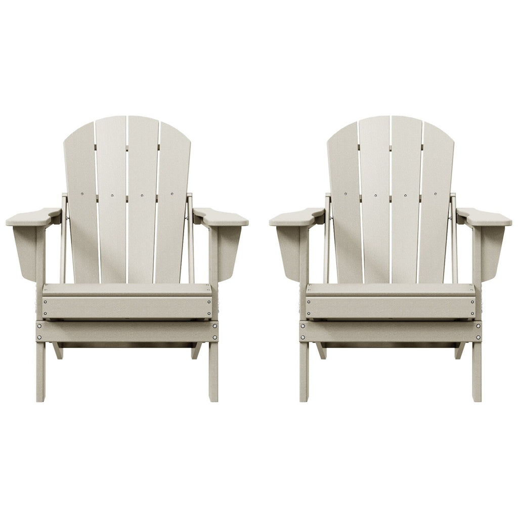 Polytrends Laguna Weather Resistant Outdoor Patio Folding Adirondack Chairs (Set of 2)