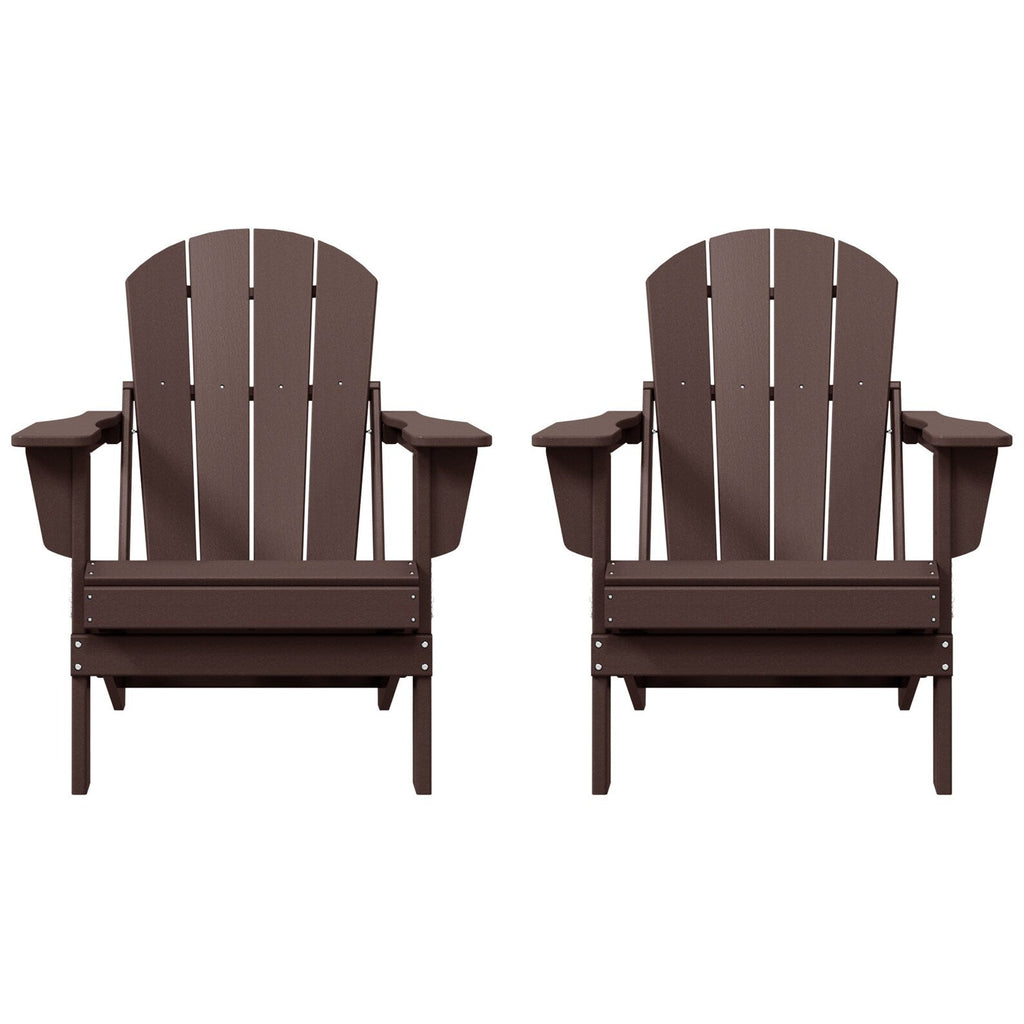 Polytrends Laguna Weather Resistant Outdoor Patio Folding Adirondack Chairs (Set of 2)