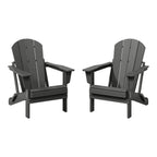Polytrends Laguna Weather Resistant Outdoor Patio Folding Adirondack Chairs (Set of 2)