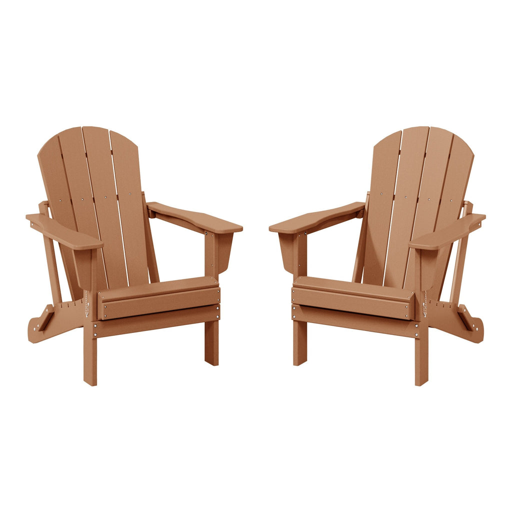 Polytrends Laguna Weather Resistant Outdoor Patio Folding Adirondack Chairs (Set of 2)