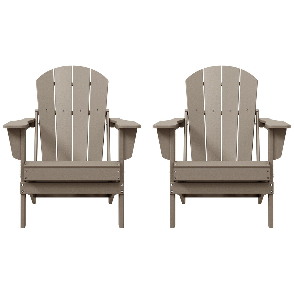 Polytrends Laguna Weather Resistant Outdoor Patio Folding Adirondack Chairs (Set of 2)