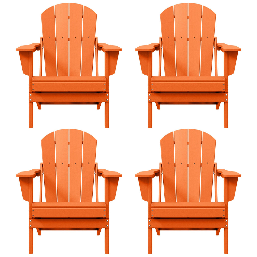 Polytrends Laguna Weather Resistant Outdoor Patio Folding Adirondack Chairs (Set of 4)