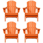 Polytrends Laguna Weather Resistant Outdoor Patio Folding Adirondack Chairs (Set of 4)