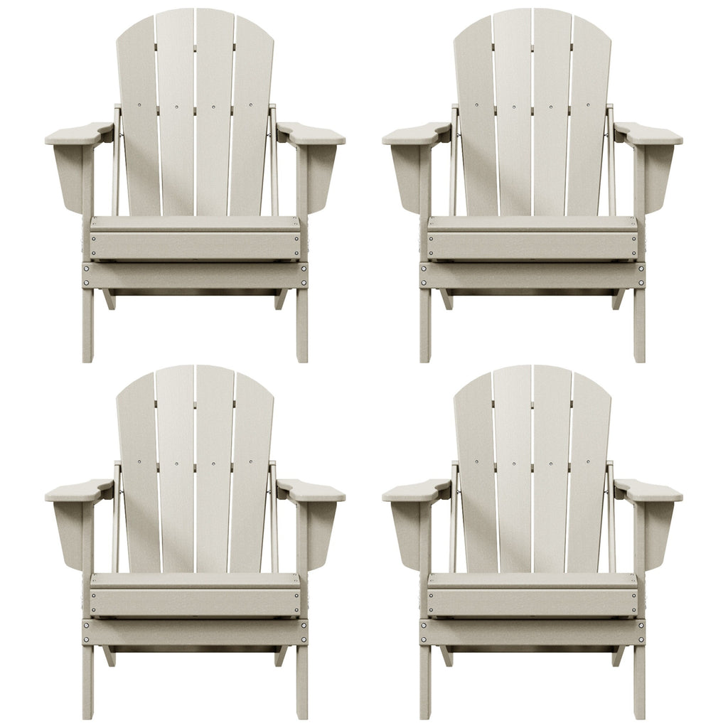 Polytrends Laguna Weather Resistant Outdoor Patio Folding Adirondack Chairs (Set of 4)