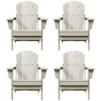 Polytrends Laguna Weather Resistant Outdoor Patio Folding Adirondack Chairs (Set of 4)