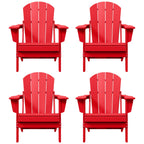 Polytrends Laguna Weather Resistant Outdoor Patio Folding Adirondack Chairs (Set of 4)