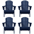 Polytrends Laguna Weather Resistant Outdoor Patio Folding Adirondack Chairs (Set of 4)