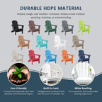 Polytrends Laguna Weather Resistant Outdoor Patio Folding Adirondack Chairs (Set of 4)