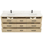 Porto Bath Vanity with White Quartz Stone Top without Mirror