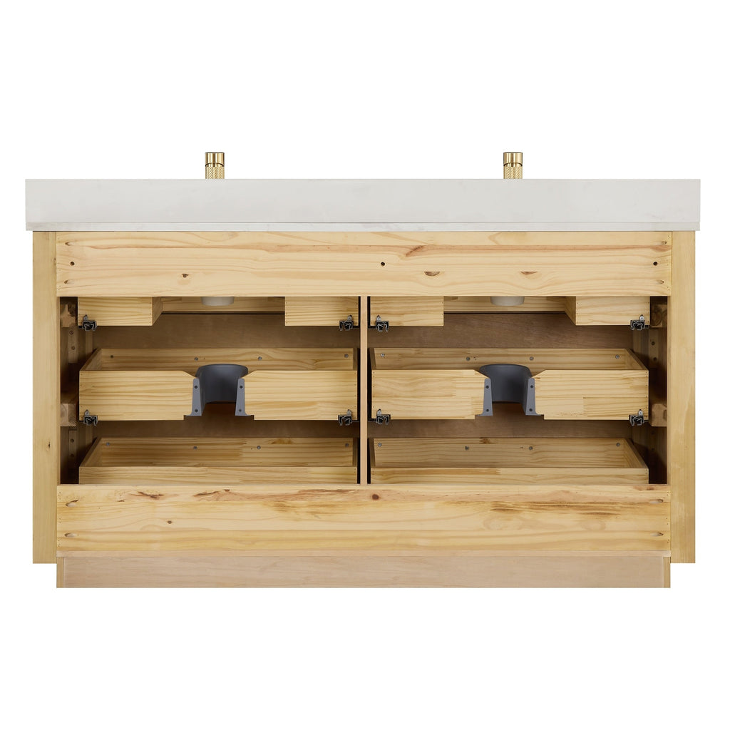 Porto Bath Vanity with White Quartz Stone Top without Mirror