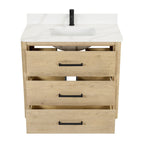 Porto Bath Vanity with White Quartz Stone Top without Mirror