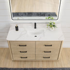 Porto Bath Vanity with White Quartz Stone Top without Mirror
