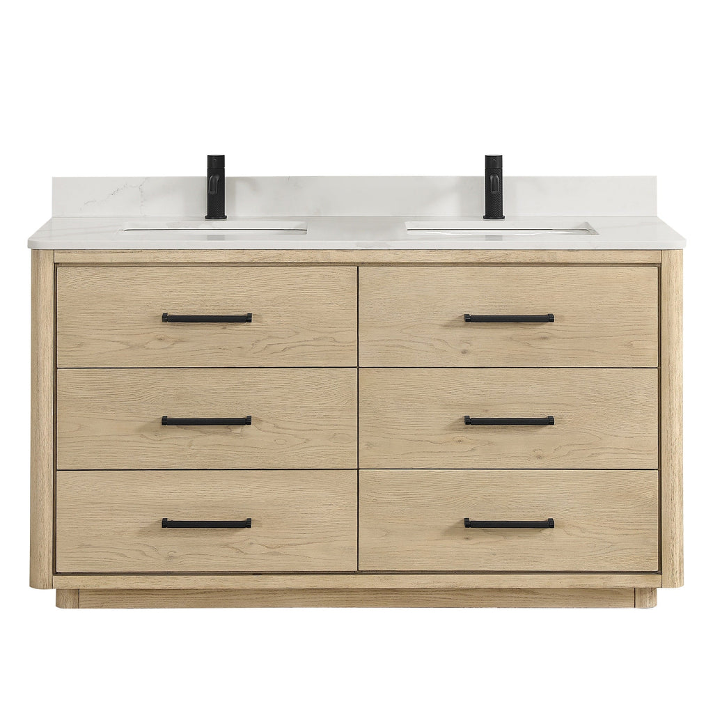 Porto Bath Vanity with White Quartz Stone Top without Mirror