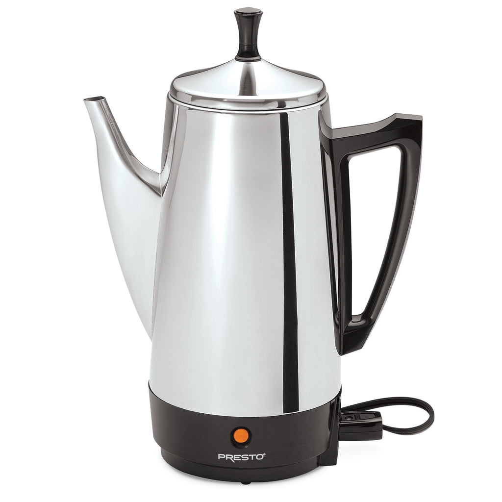 Presto Stainless Steel Coffee Maker, 12 Cup Robust Percolator Coffee, Silver - 2.79