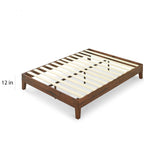 Priage by Zinus Deluxe Antique Espresso Solid Wood Platform Bed