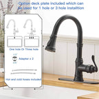 Pull Down Kitchen Faucet Single Handle Modern One Hole Kitchen Sink Faucets With Pull Down Sprayer Basin Tap With Deck Plate