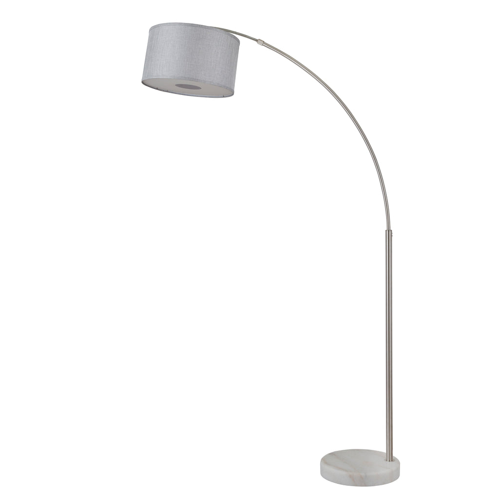 Q-Max 81 Steel Adjustable Arching Floor Lamp With Extra Large Shade and Marble Base