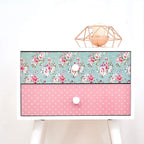 Cherry Tree Furniture CANTERBURY Wooden 2-Drawer Bedside Table Nightstand, Rose & Polka Dot Pattern