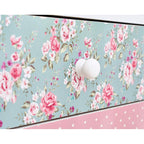 Cherry Tree Furniture CANTERBURY Wooden 2-Drawer Bedside Table Nightstand, Rose & Polka Dot Pattern