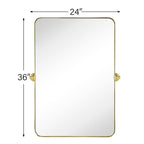 TEHOME Jonathan Rectangle Pivot Tilt Metal Wall Mirror