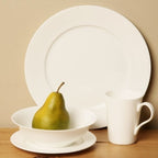 Red Vanilla Rimmed Bone China 16Pc Dinner Set