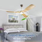 Remote Ceiling Fan with Lights Flush Mount