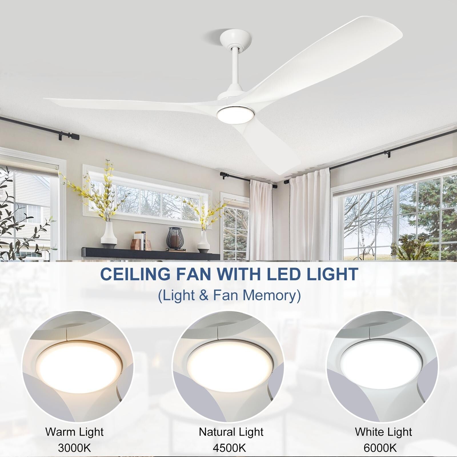 Remote Ceiling Fan with Lights Flush Mount