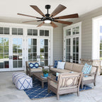 Remote Ceiling fan with Lights Large 8 Wooden Blades