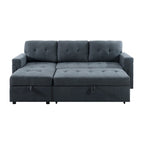 Convertible Reversible Sectional Sofa with Pull-Out Sleeper Bed, Hidden Storage Chaise, and Durable Legs