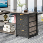 Reversible L-Shaped Office Desk Computer Desk Sturdy Writing Table Workstation