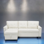 Reversible Sectional Sofa with Pull-Out Sleeper Bed, Hidden Storage Chaise, Durable Legs,