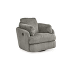 Rikki Swivel Glider Manual Recliner Chair, Gray Corduroy, 2 Pillows