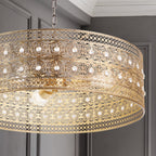 River of Goods Bryar Brass and Crystal 23.5W 3-Light Chandelier - 23.5 x 23.5 x 61.5