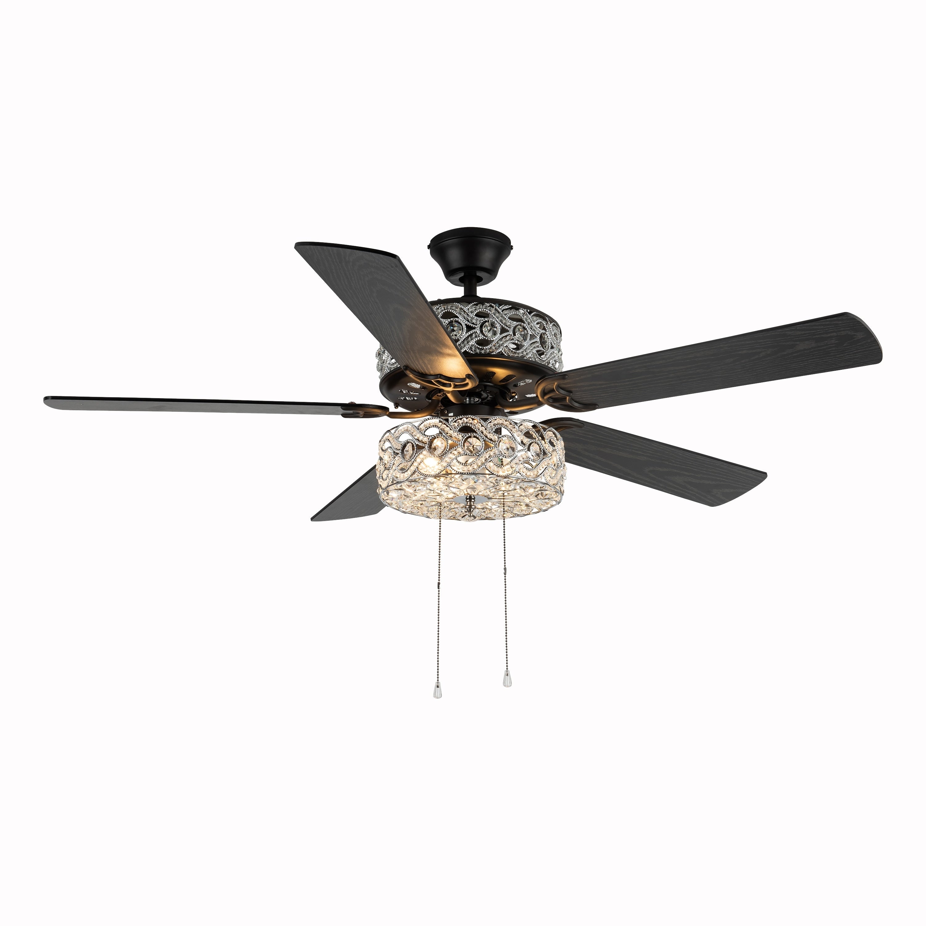 River of Goods Olivia Oil Rubbed Bronze Finish/ Crystal 52-inch LED Ceiling Fan - 52L x 52W x 18.25H - 52L x 52W x 18.25H